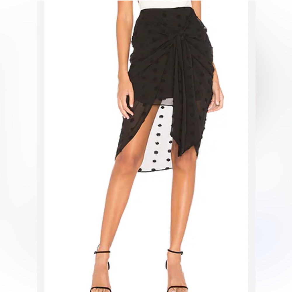 Revolve L’Academie Kayla Black tie midi skirt women size XS